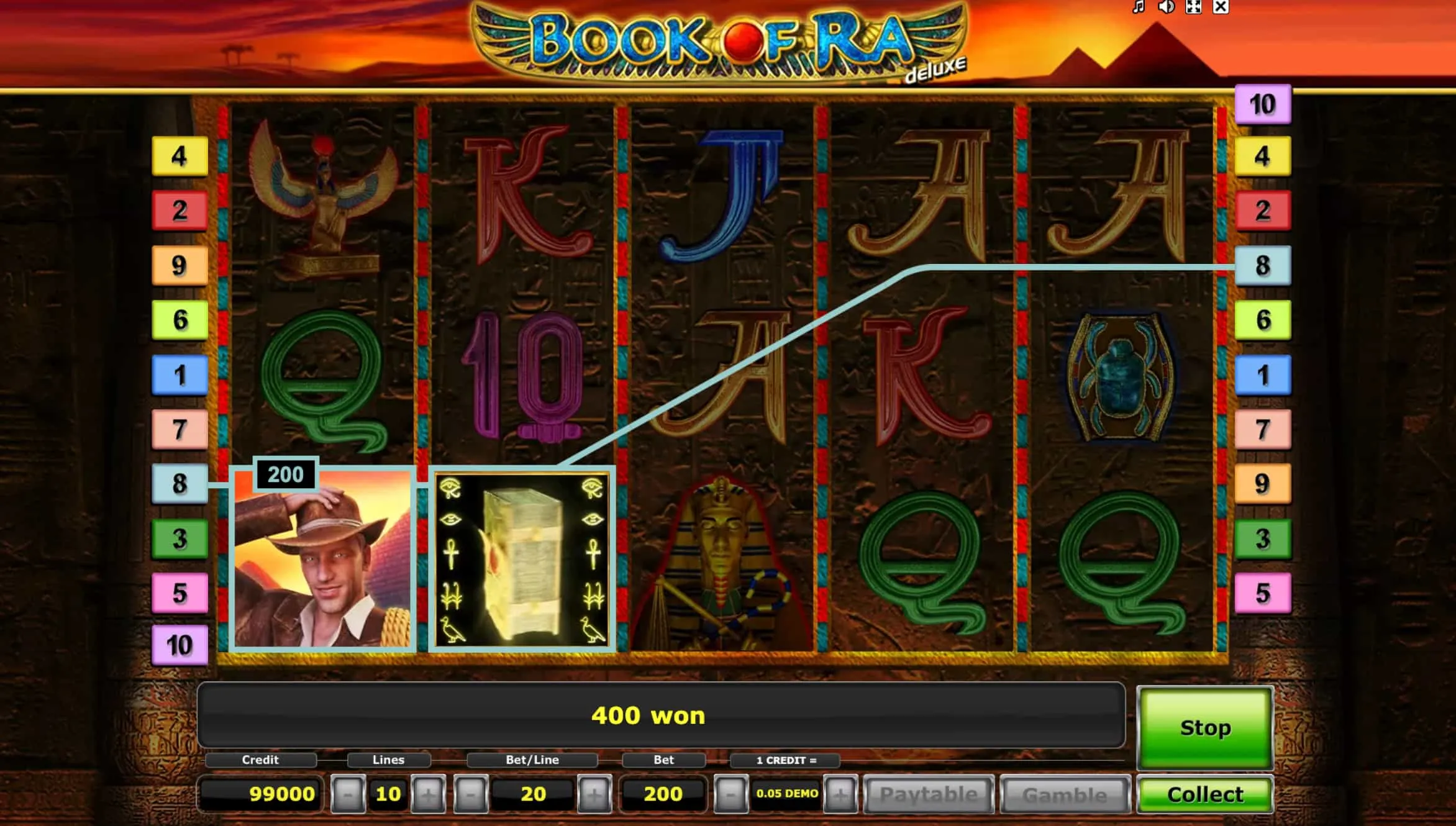 Paytable: distribuzione probabilistica dei moltiplicatori